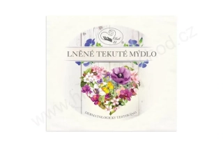 Etiketa na ředící láhev - Lněné tekuté mýdlo