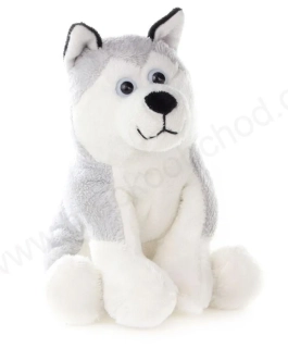 Plyšový pes husky sedící 16 cm