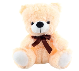 Plyšový Medvěd béžový 25 cm, s mašlí