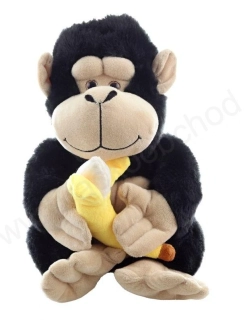 Plyšová opice / gorila s banánem, 28 cm