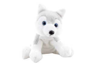 Plyšový pes husky / vlk sedící 12 cm
