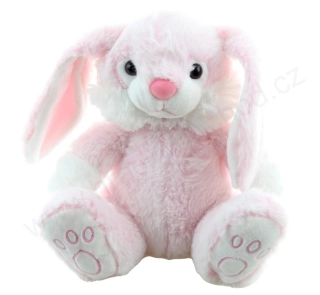 Plyšový králík růžový sedící 23 cm