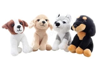 Plyšový pes 18 cm, sedící  (4 druhy)