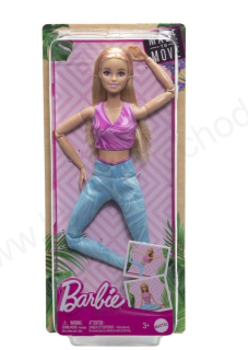 Barbie V pohybu - Blondýnka s modrých legínách HRH27