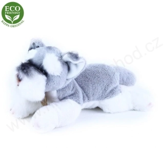 Plyšový pes Knírač (foxterier) 14 cm, ležící