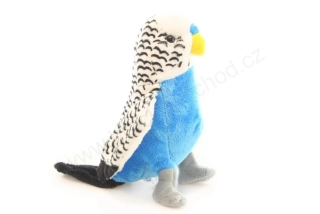 Plyšový pták andulka modrá 18 cm
