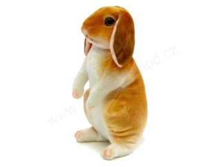 Plyšový králík 30 cm, hnědý, stojící