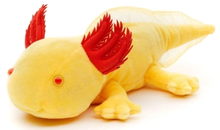 Plyšový Axolotl žlutý, s červenýma očima 30 cm