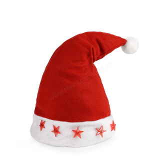 Vánoční čepice blikající hvězdy 43 cm