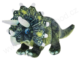 Plyšový dinosaurus Triceratops zelený 38 cm