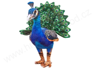 Plyšový páv 40 cm stojící