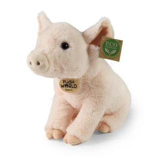Plyšové prase sedící 28 cm ECO-FRIENDLY PLUSH WORLD