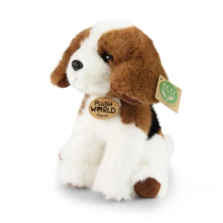 Plyšový pes Bígl sedící 20 cm ECO-FRIENDLY PLUSH WORLD